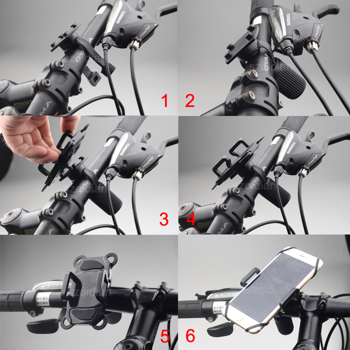 High End Bicycle Phone Holder Mount with Rubber Band