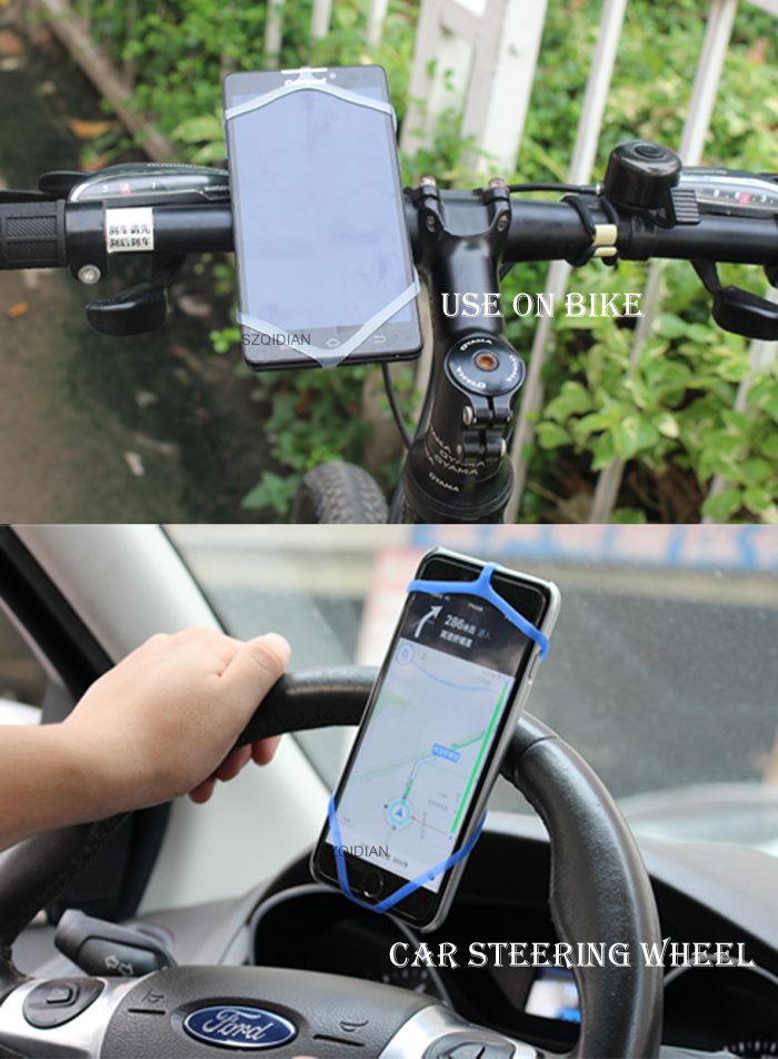 Patent Bicycle Silicone Band Phone Holder For Car and Bike