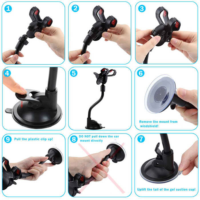 Double-claw Phone Holder For Car Glass