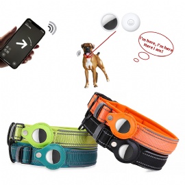 Anti-Lost AirTags Case Pet Nylon Reflective Collar Loop Holder